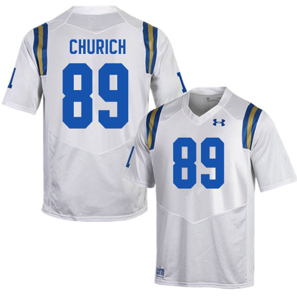 Men #89 Michael Churich UCLA Bruins College Football Jerseys Sale-White